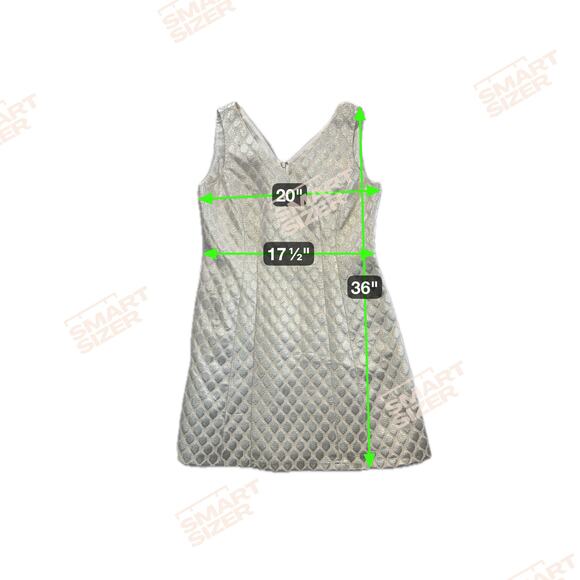 CREMIEUX Women's Ivory Jacquard Metallic Gold Shimmer Cocktail Mini Dress Sz 12 - Picture 10 of 12